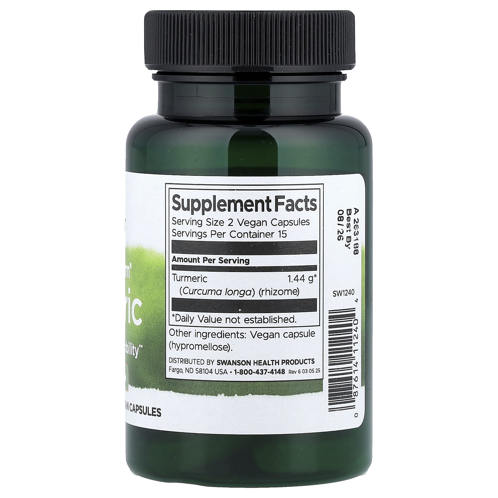 Full Spectrum Turmeric ingredienser etikett