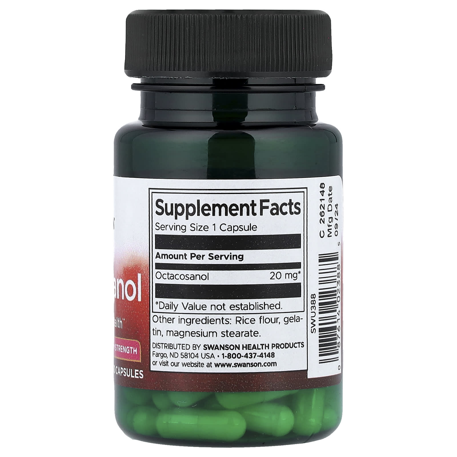 Octacosanol – Maximum-Strength baksida näringsfakta