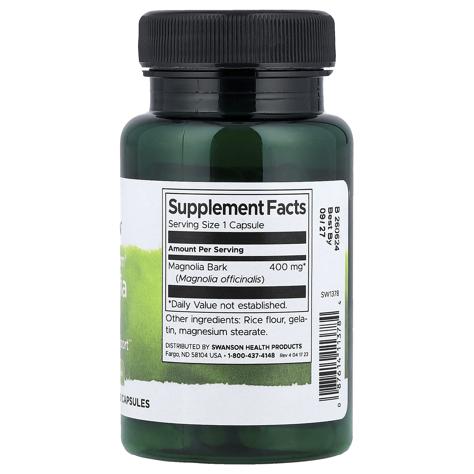 Full Spectrum Magnolia Bark ingredienser etikett