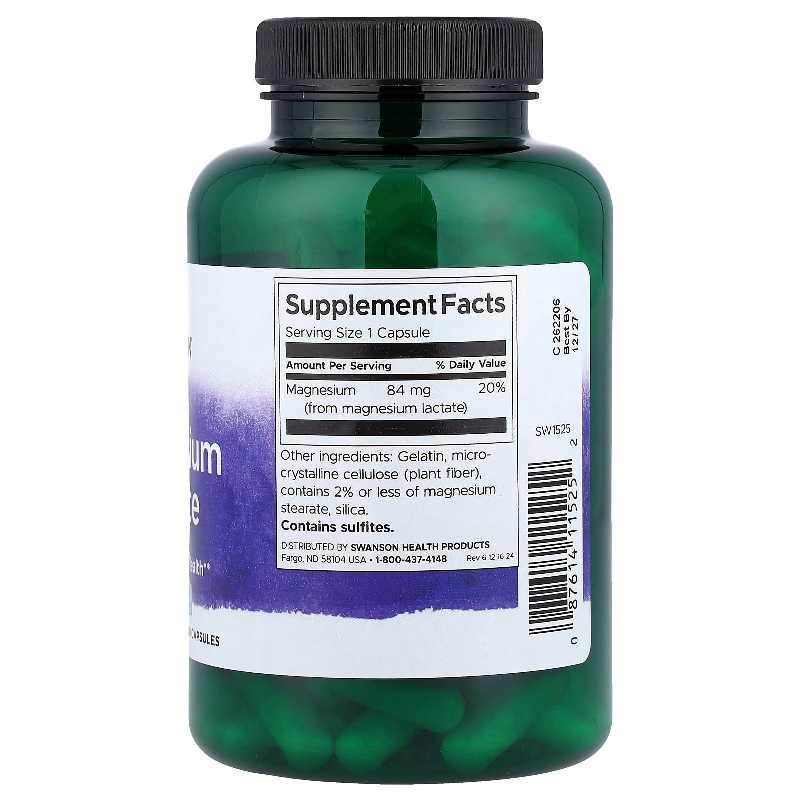 Magnesium Laktat ingredienser och etikett