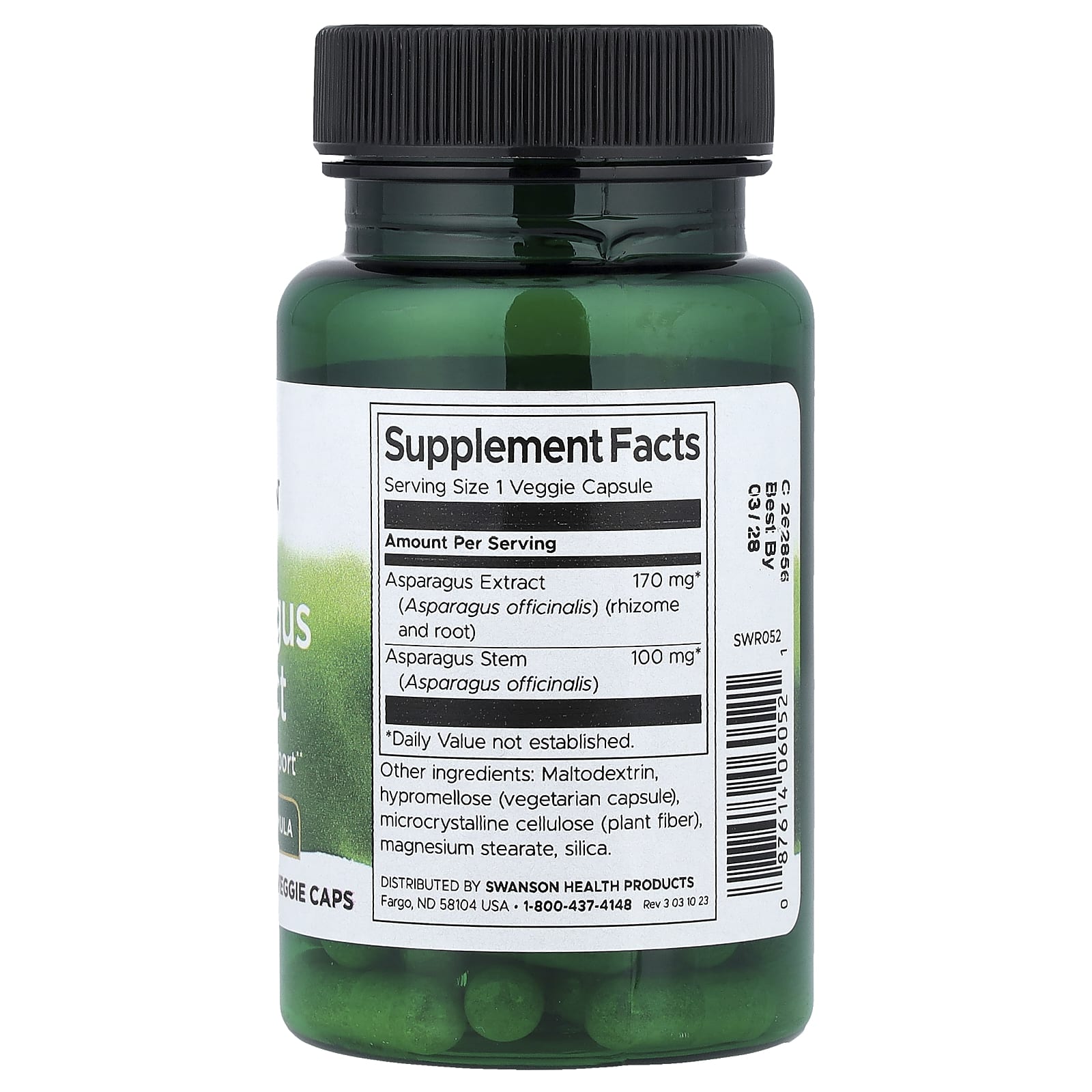 Swanson Asparagus Extract baksida näringsfakta