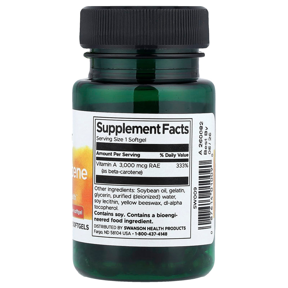 Beta-Karoten Vitamin A ingredienser etikett