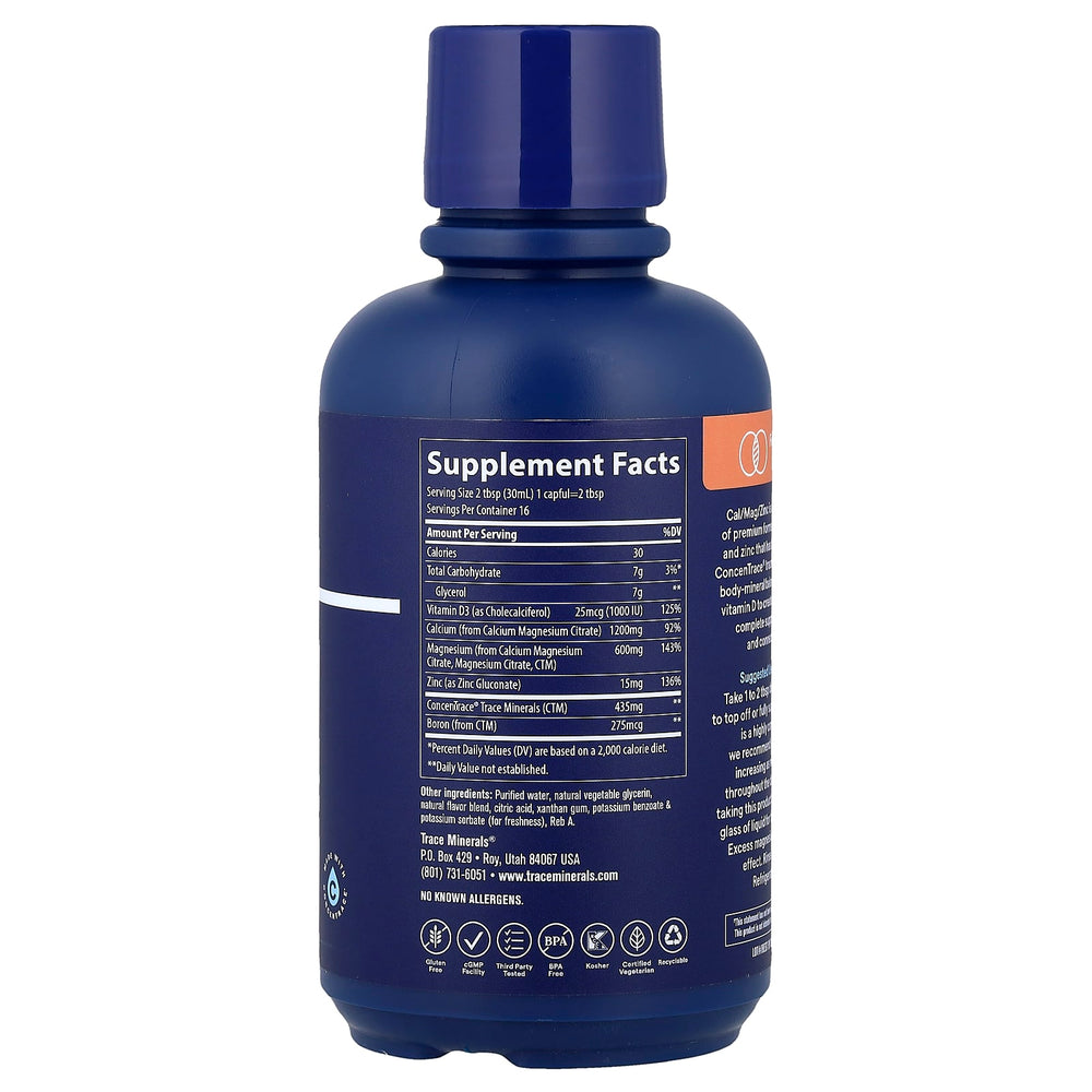 Trace Minerals Cal/Mag/Zinc flaska öppen