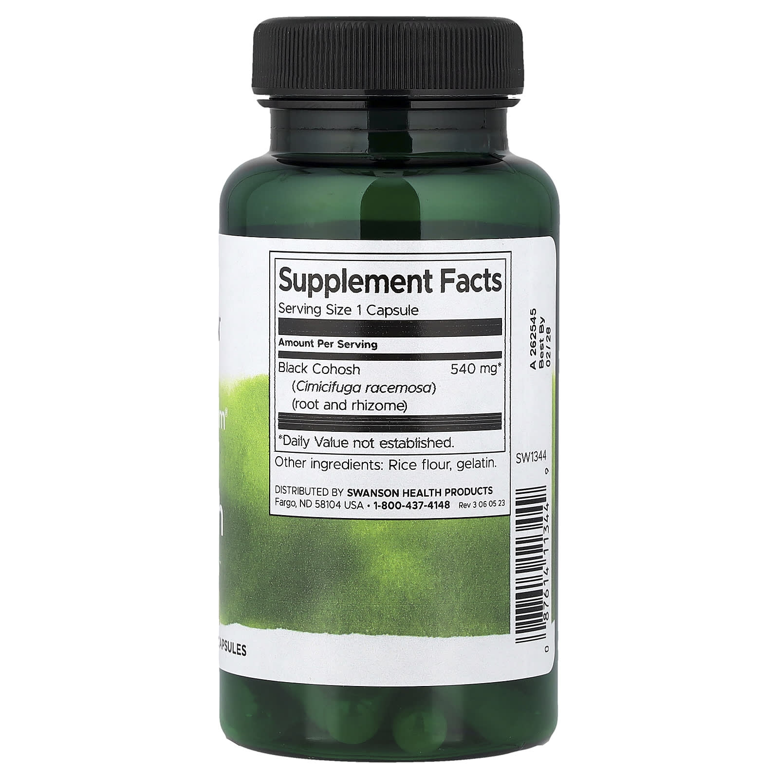 Full Spectrum Black Cohosh ingredienser etikett