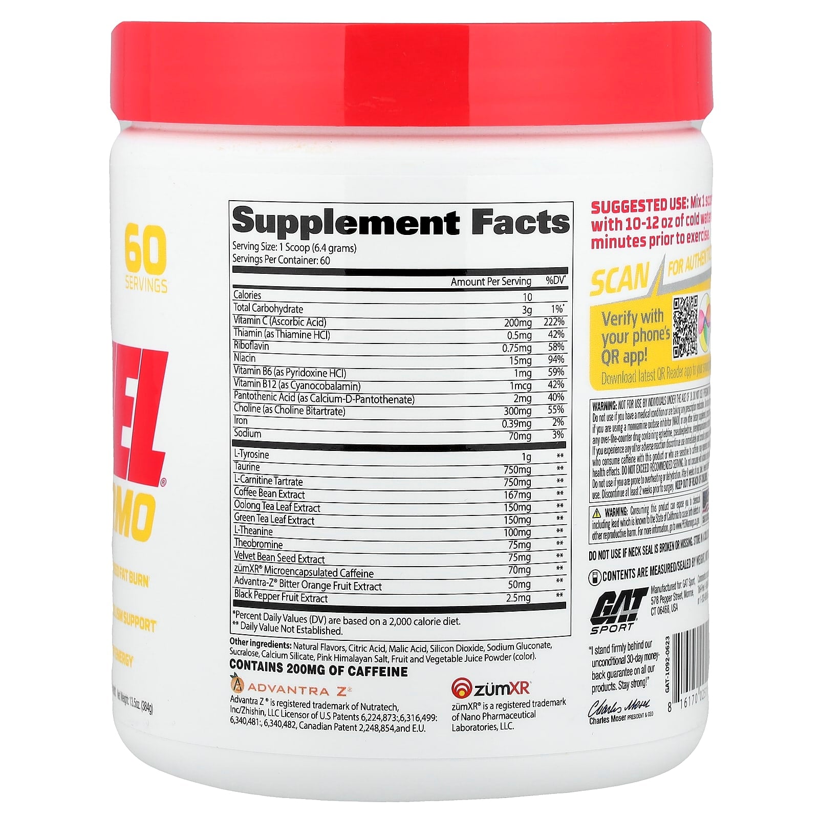 GAT - Jetfuel Thermo, Mansikka Sitruunalimonadi - 420g