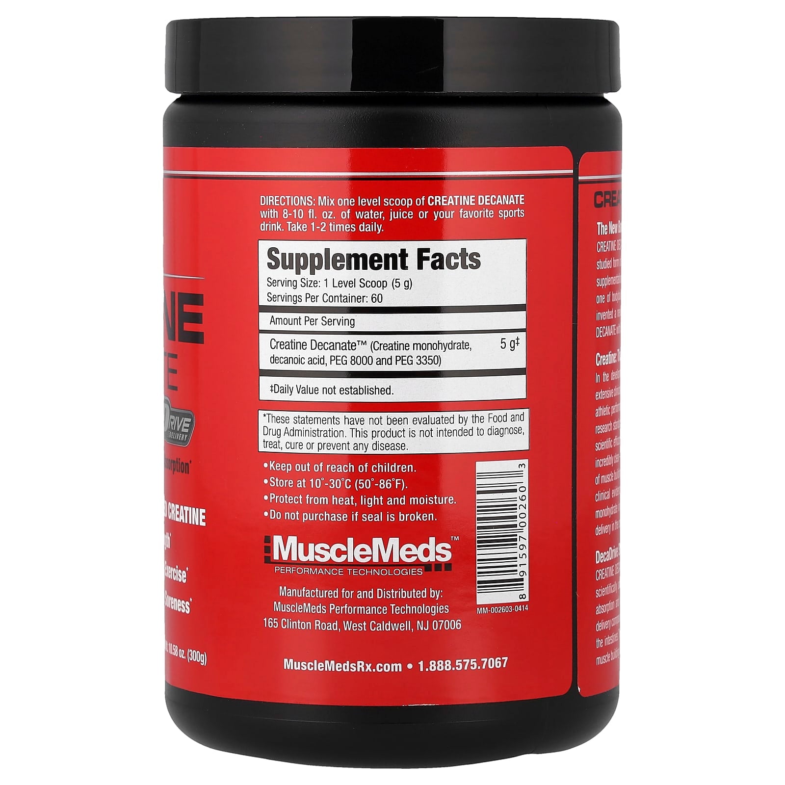 Creatine Decanate näringsfakta & ingredienser