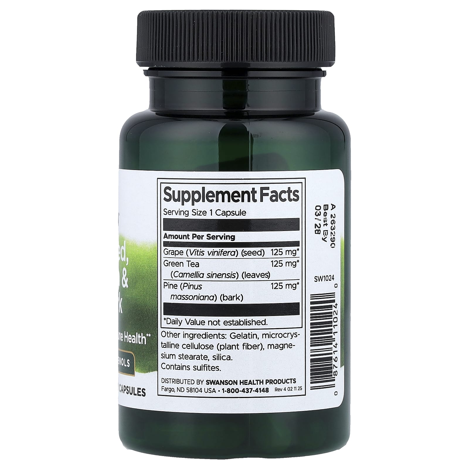 Swanson - Grape Seed, Green Tea & Pine Bark Complex - 60 Caps