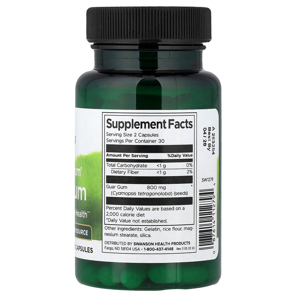 Swanson Full Spectrum Guar Gum ingredienser och etikett