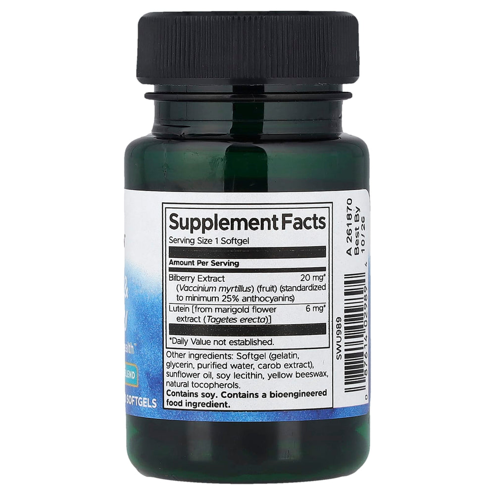 Swanson Lutein & Bilberry produkt slutvy
