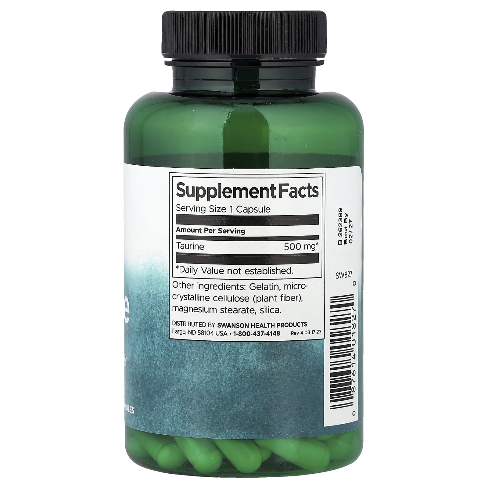 Swanson - Taurin, 500mg - 100 Kapsler