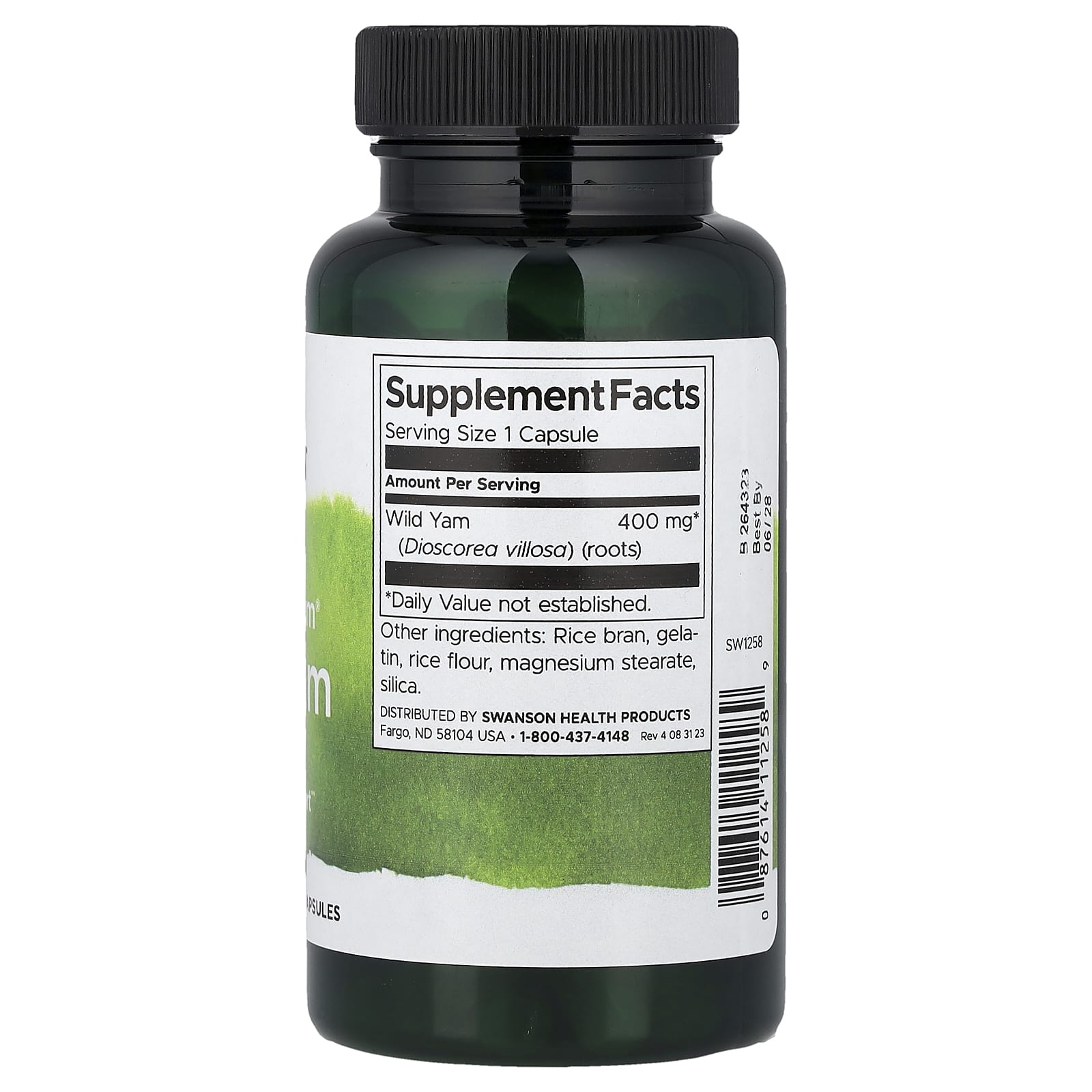 Full Spectrum Wild Yam ingredienser etikett