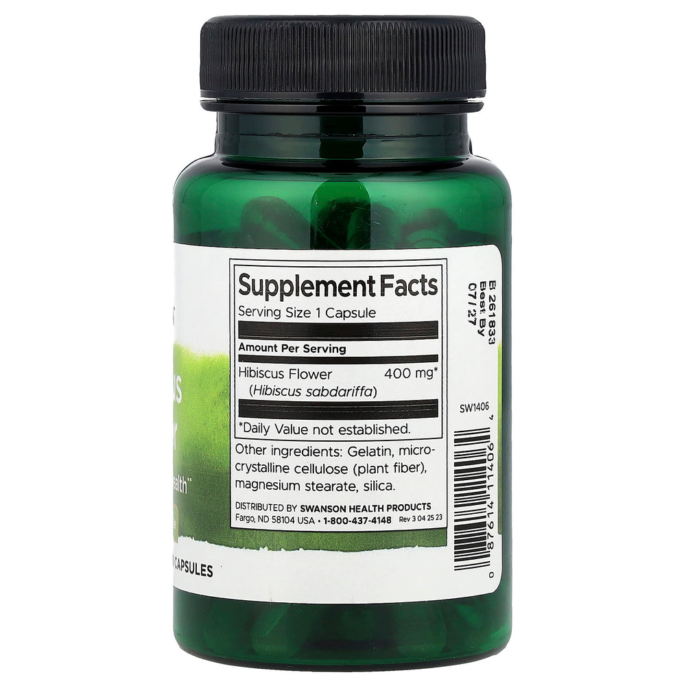 Hibiskusblomma – 400 mg per kapsel baksida