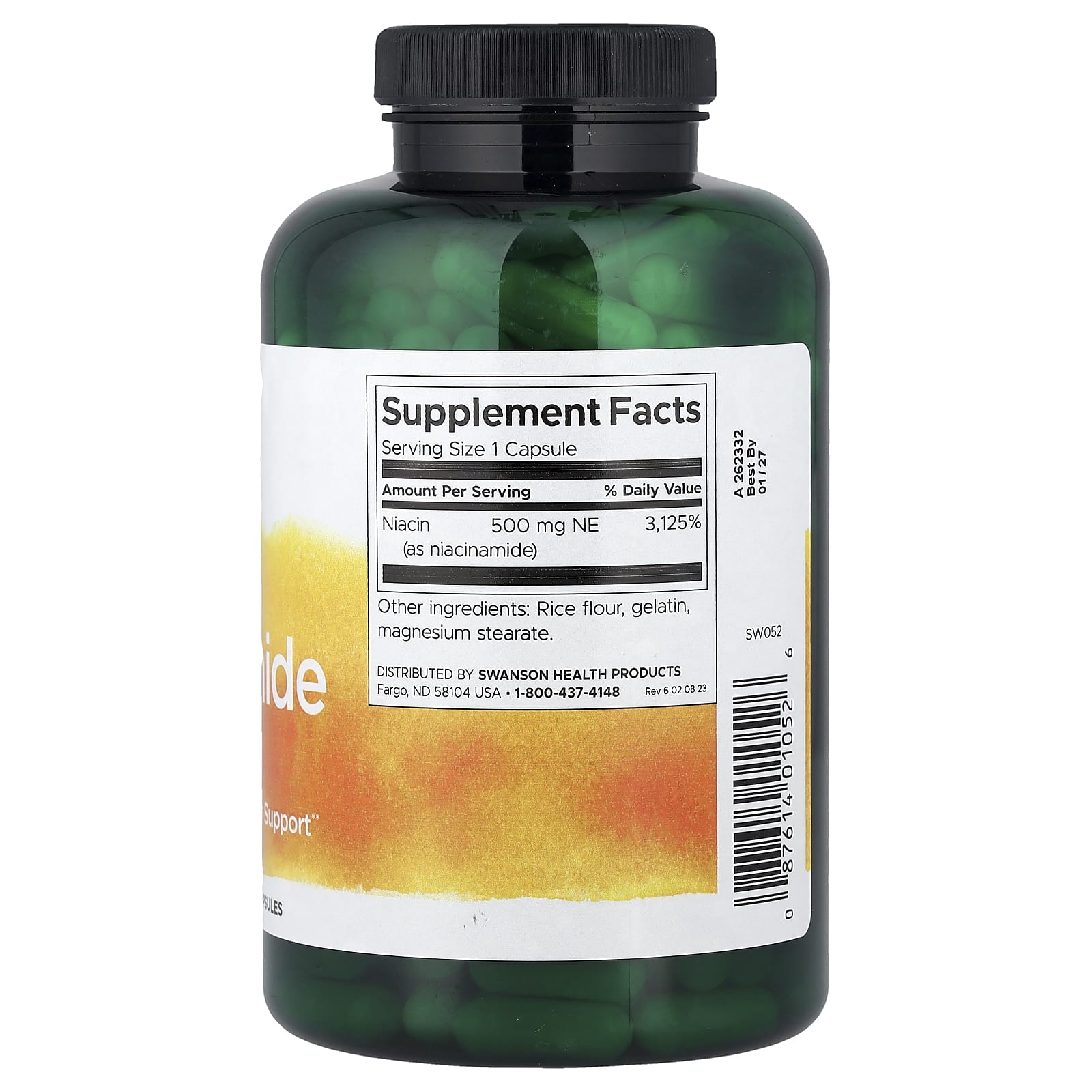 Niacinamide 500 mg ingredienser och innehållsdeklaration