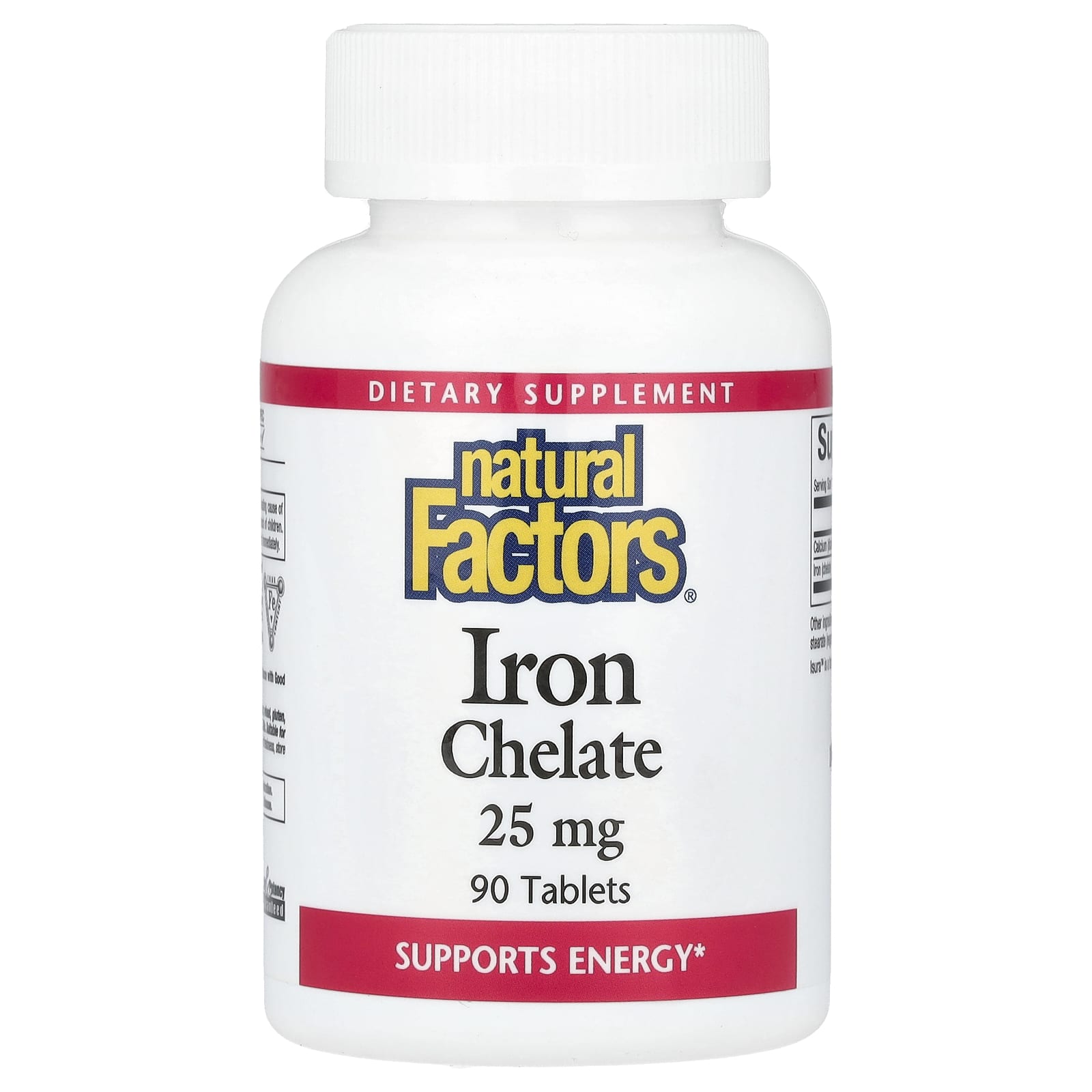 Natural Factors Iron Chelate baksida näringsfakta