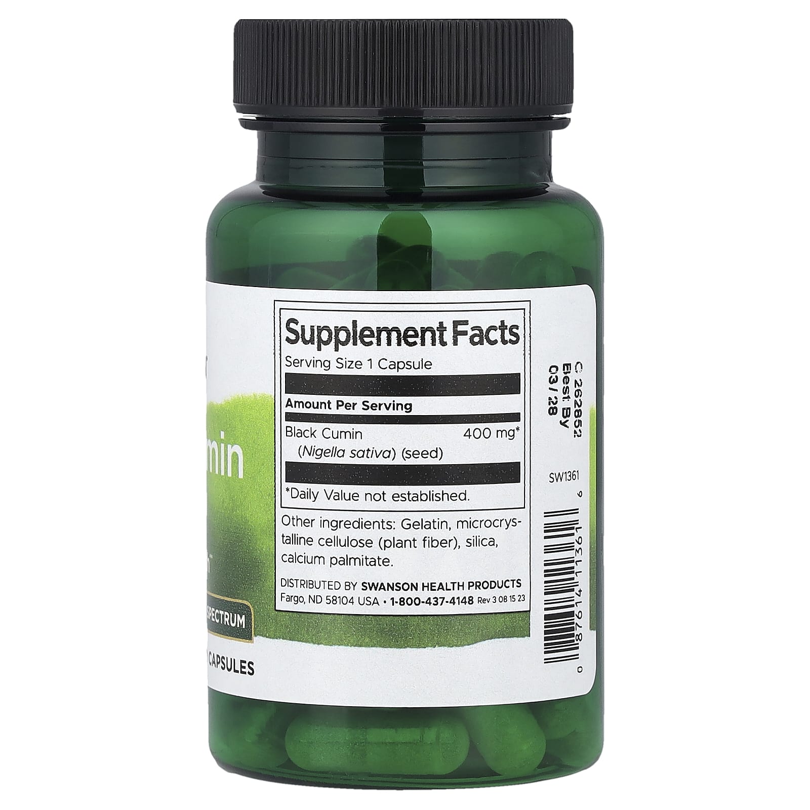 Black Cumin Seed – Fullspektrum baksida näringsinformation