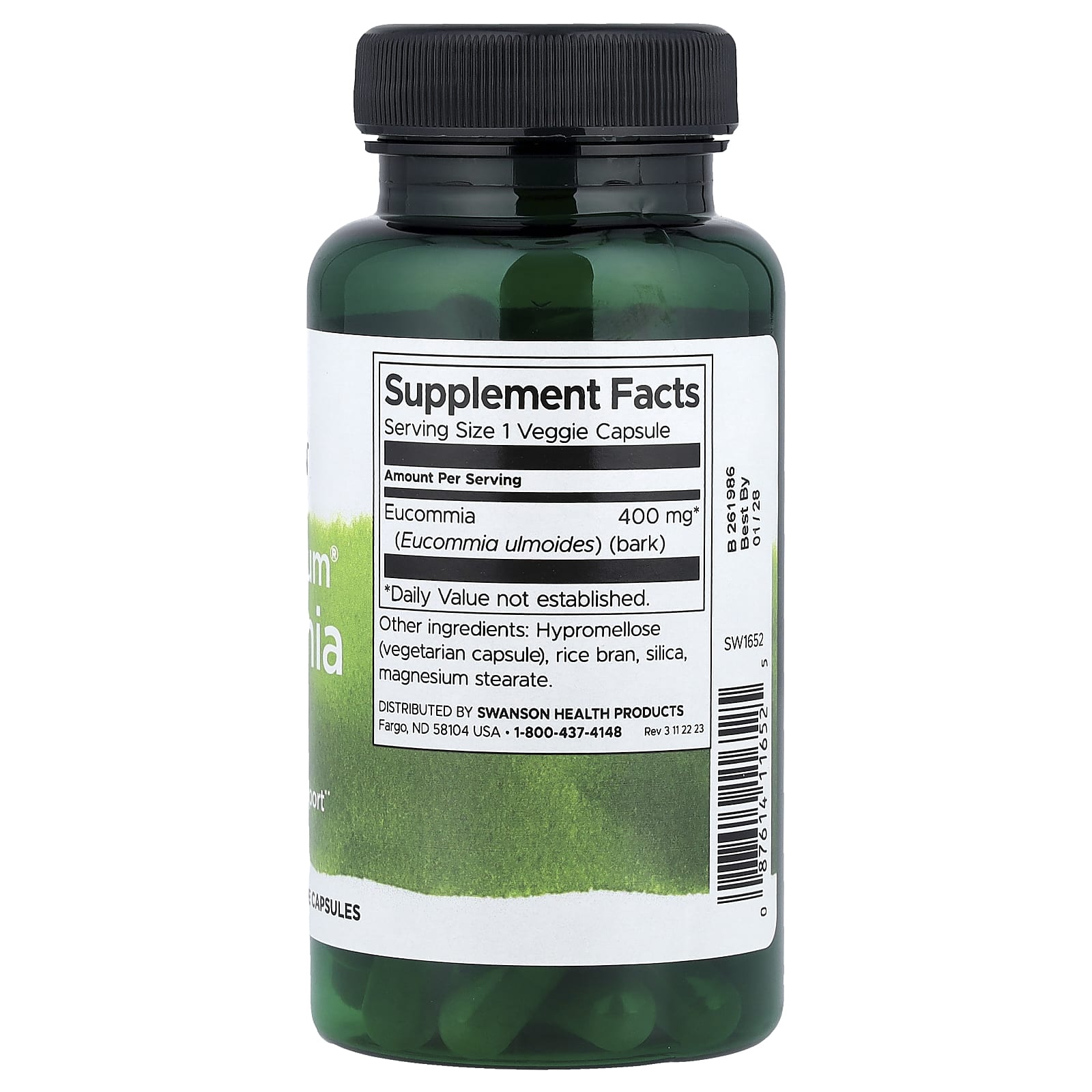 Eucommia Bark ingredienser och etikett