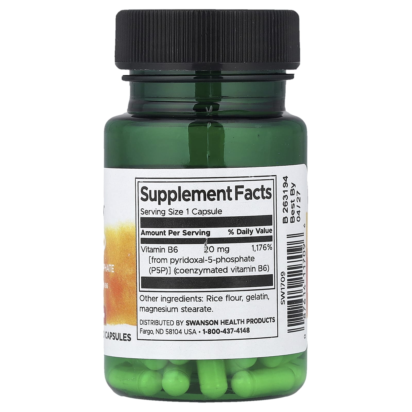 Swanson - Pyridoxal-5-Phosphate Vitamin B6 20mg - 60 Caps