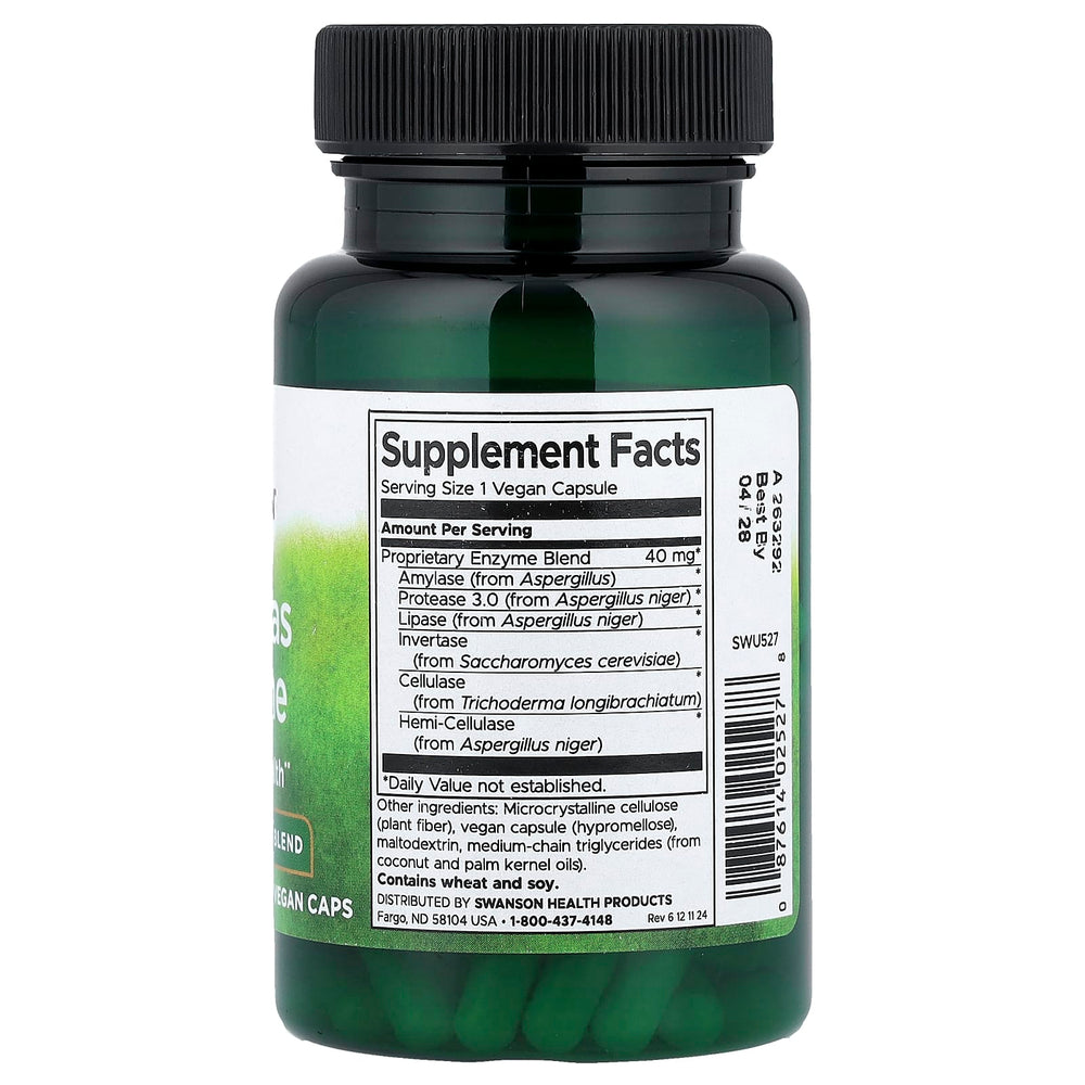Swanson Anti-Gas Enzyme ingredienser lista