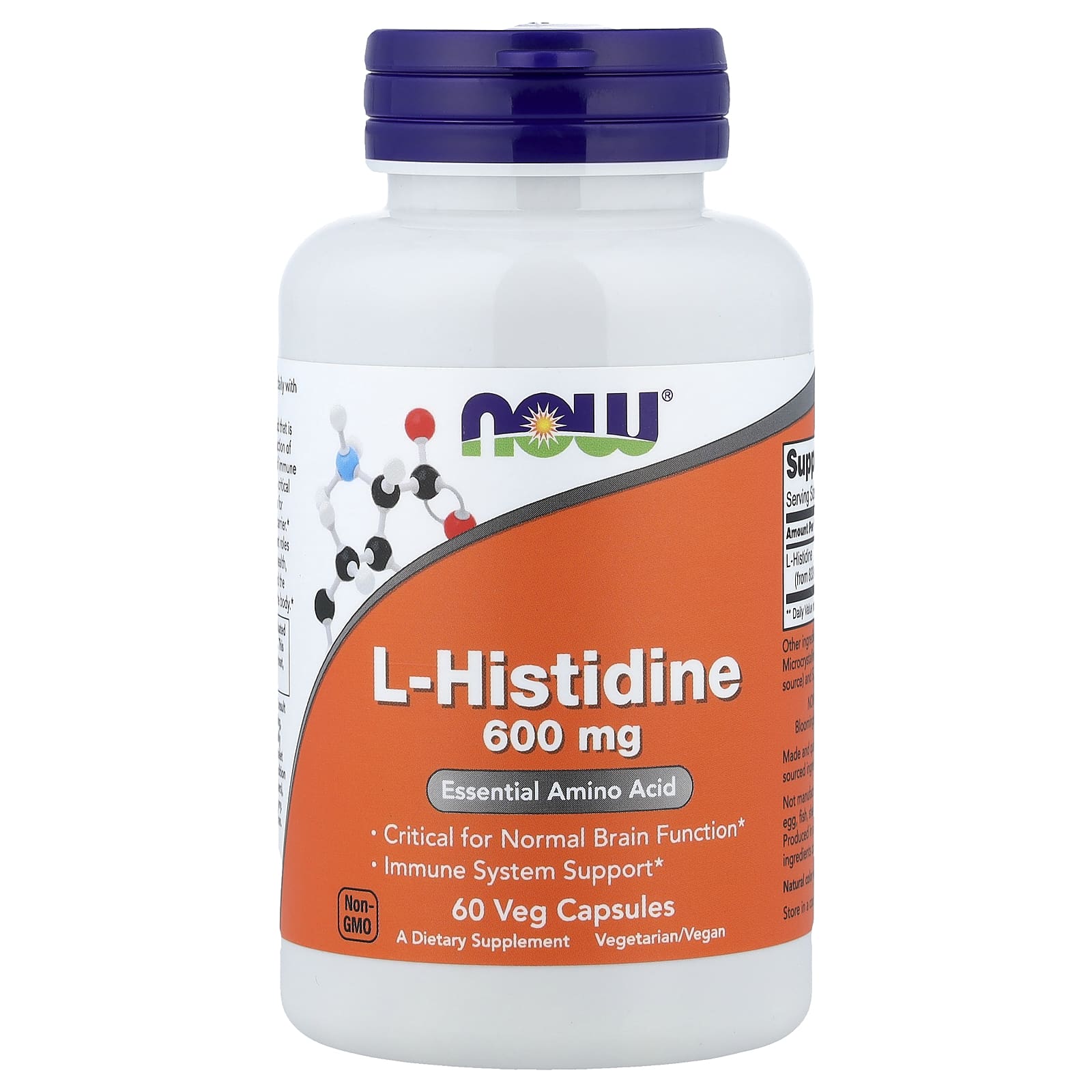 L-Histidin 600 mg baksida näringsfakta