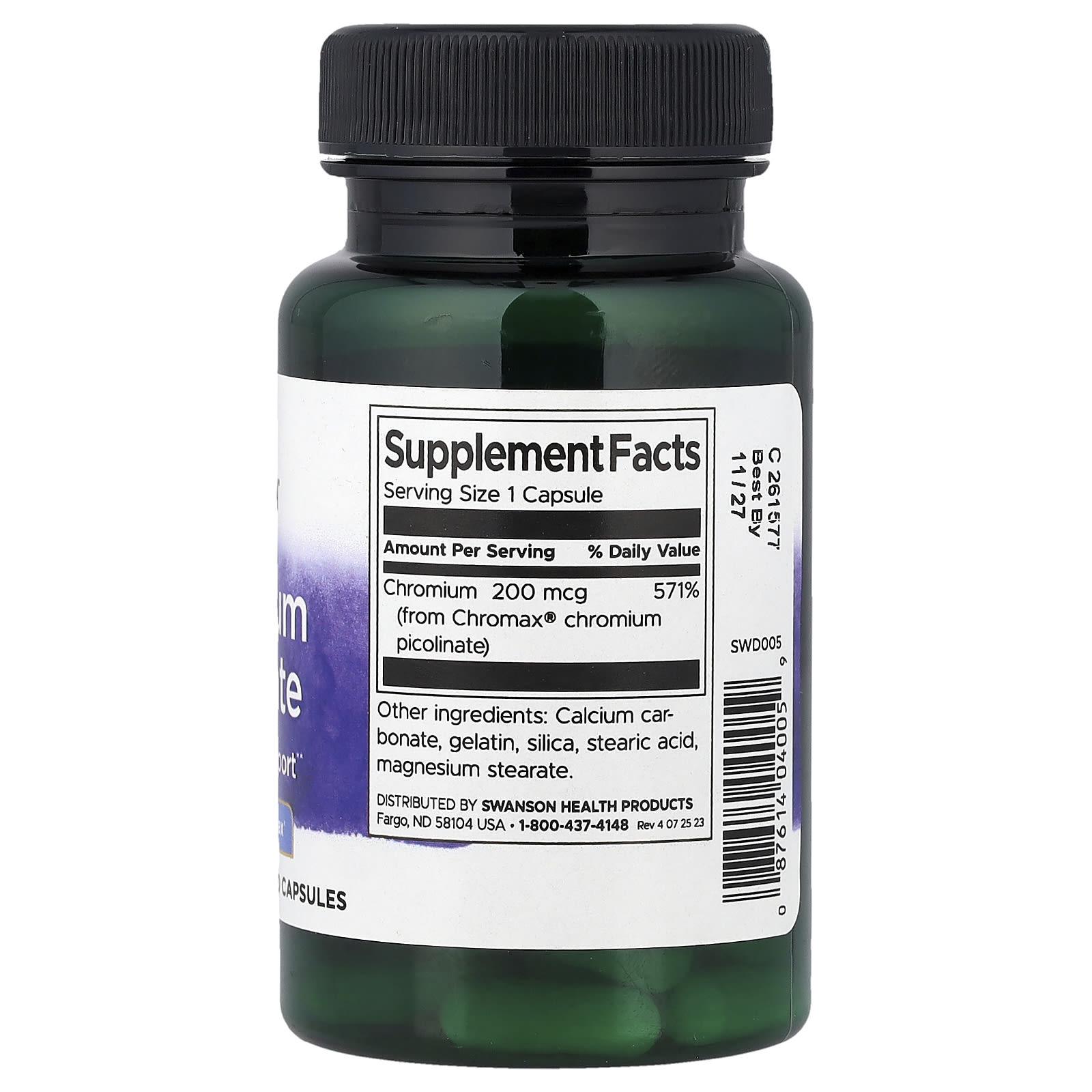 Chromium Picolinate Chromax ingredienser-etikett