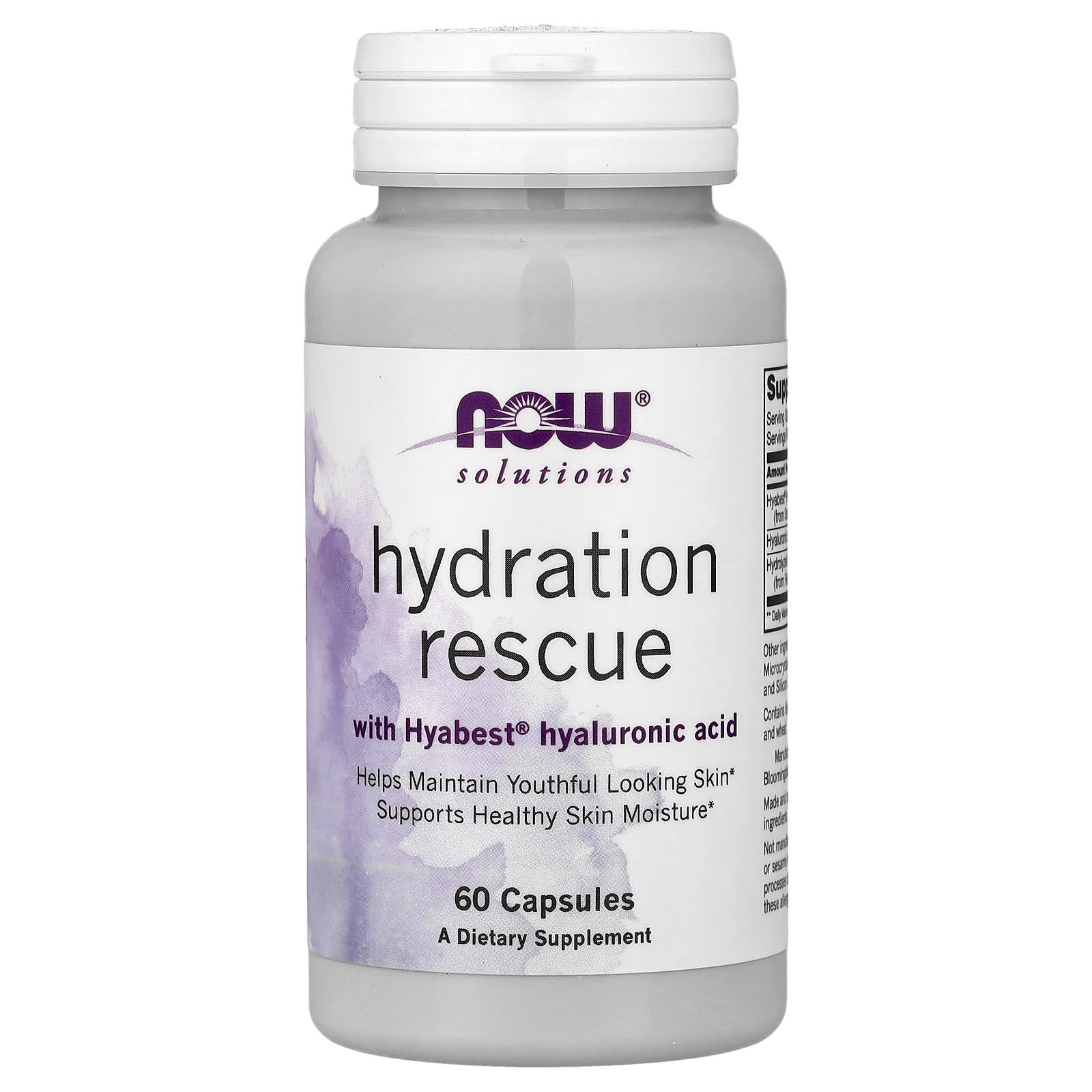 NOW Foods Hydration Rescue baksida