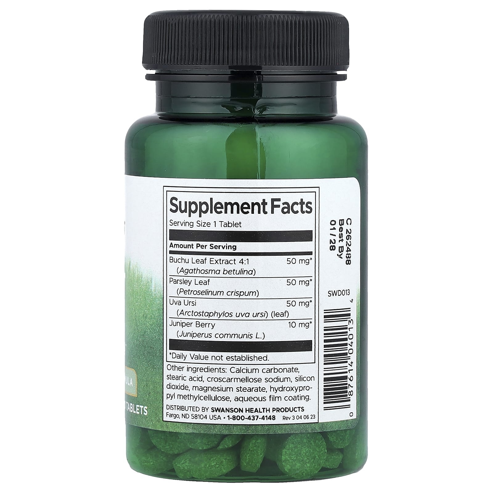 Swanson Water Pills baksida näringsfakta
