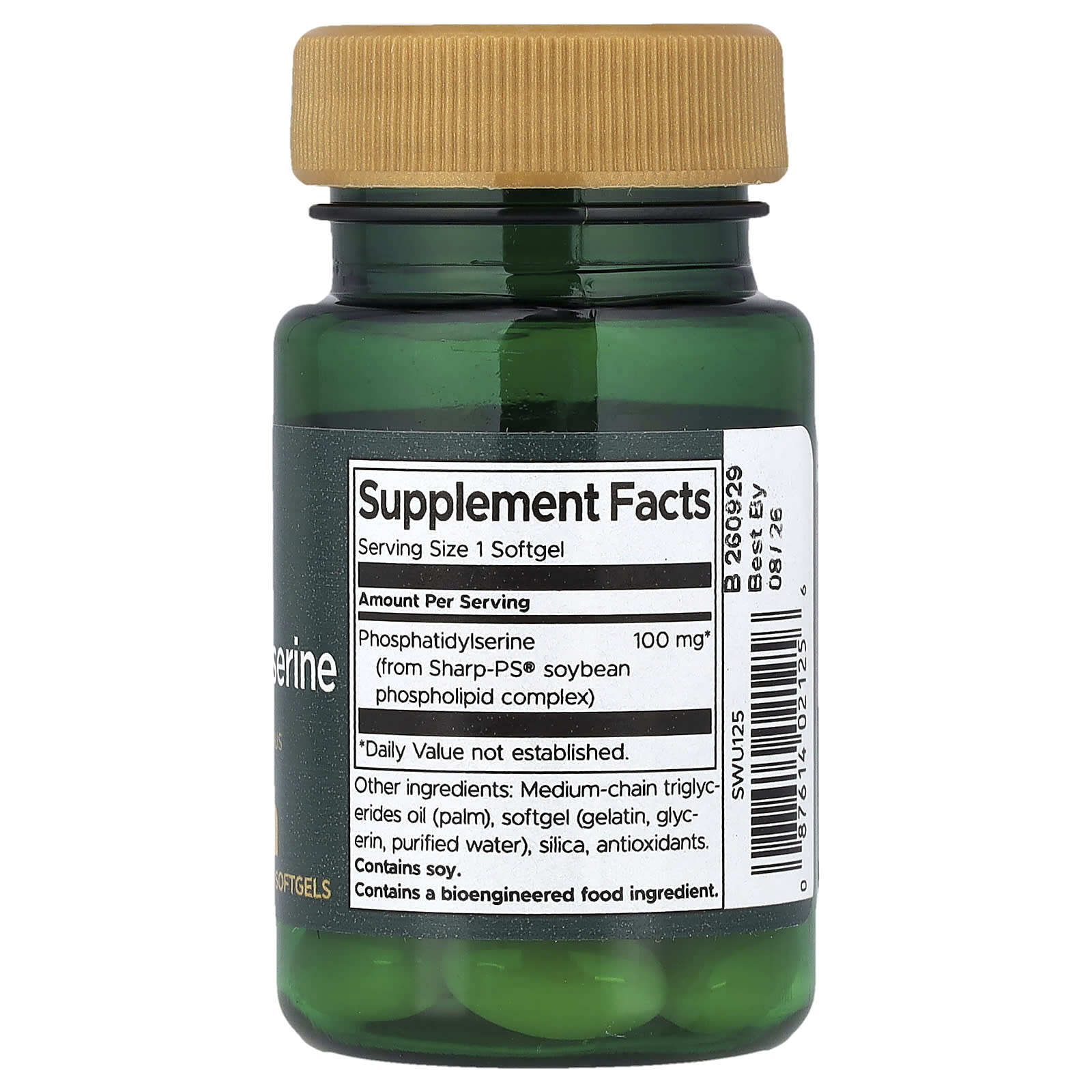 Swanson Phosphatidylserine ingredienser etikett