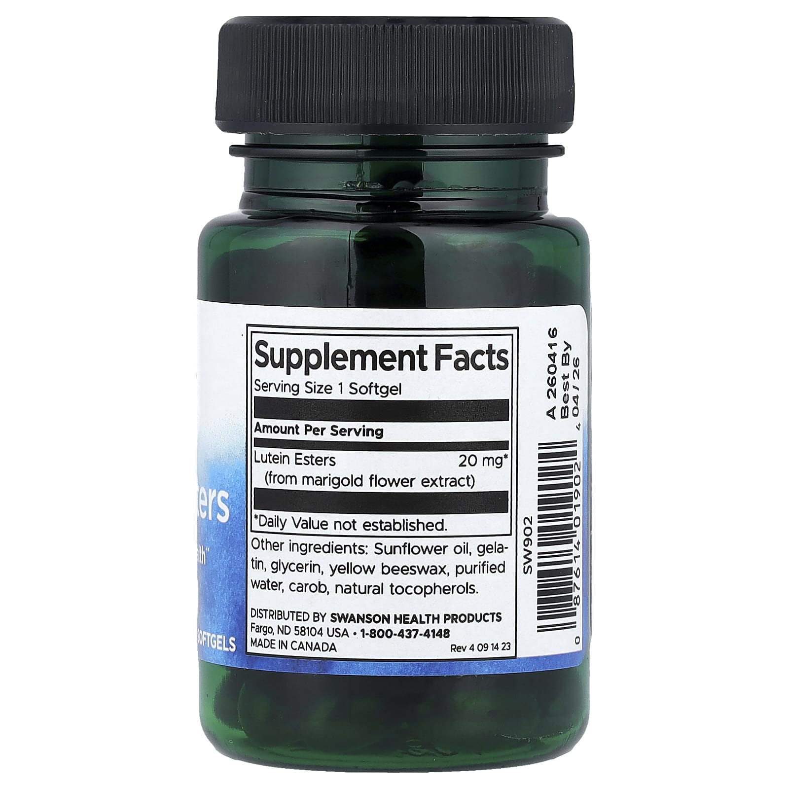 Swanson Lutein Esters ingredienser