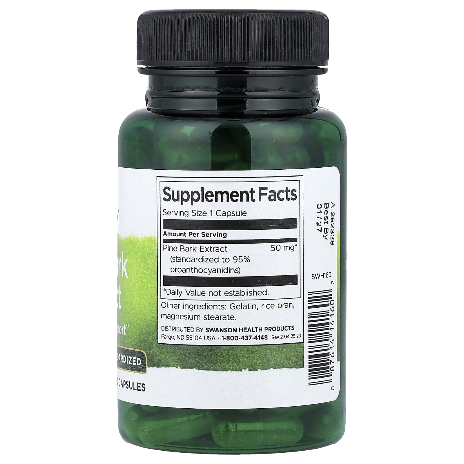 Swanson Pine Bark Extract baksida näringsfakta