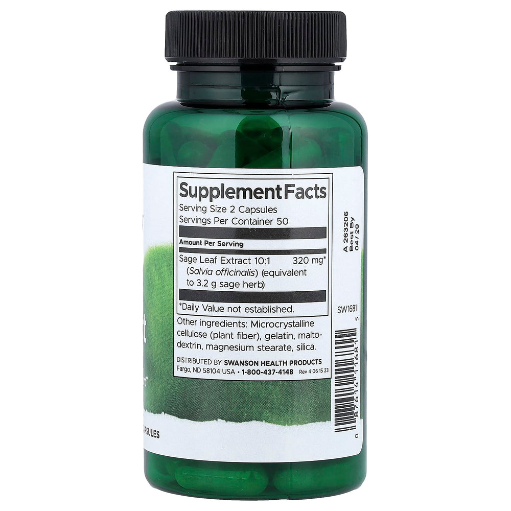 Salviaextrakt 10:1 – 320 mg per kapsel baksida