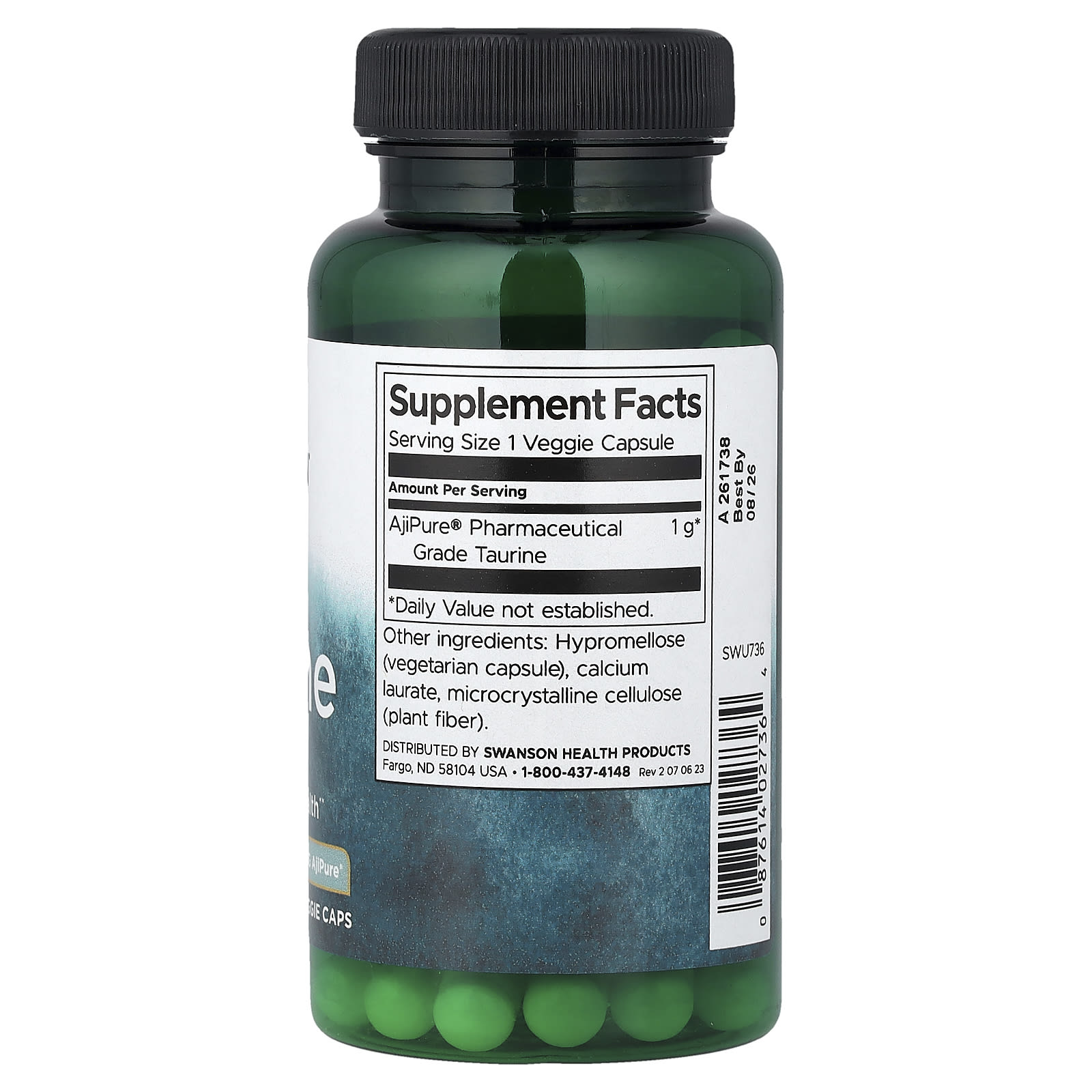 Swanson - Taurin, 500mg - 100 Kapsler