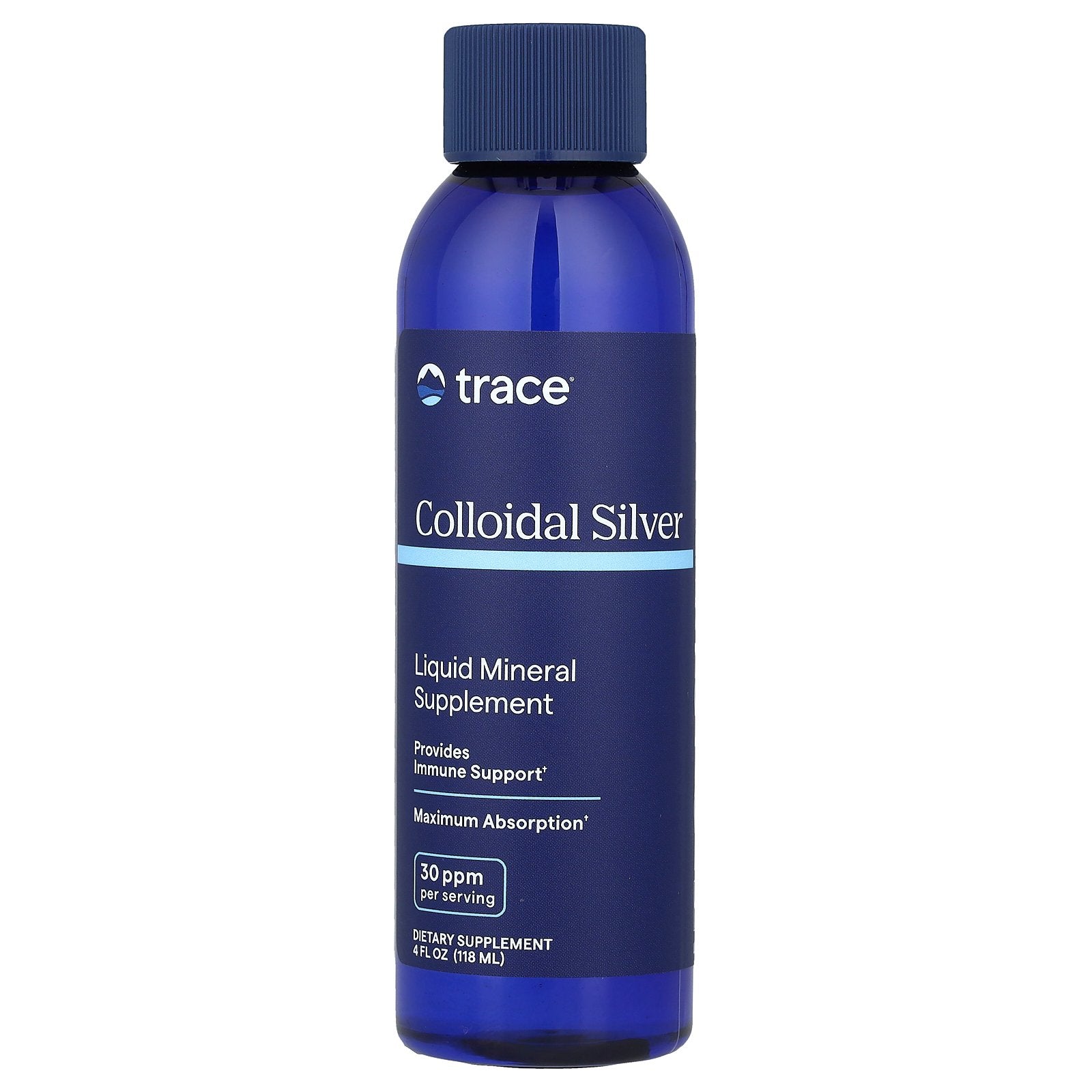 Trace Colloidal Silver produktinformation etikett