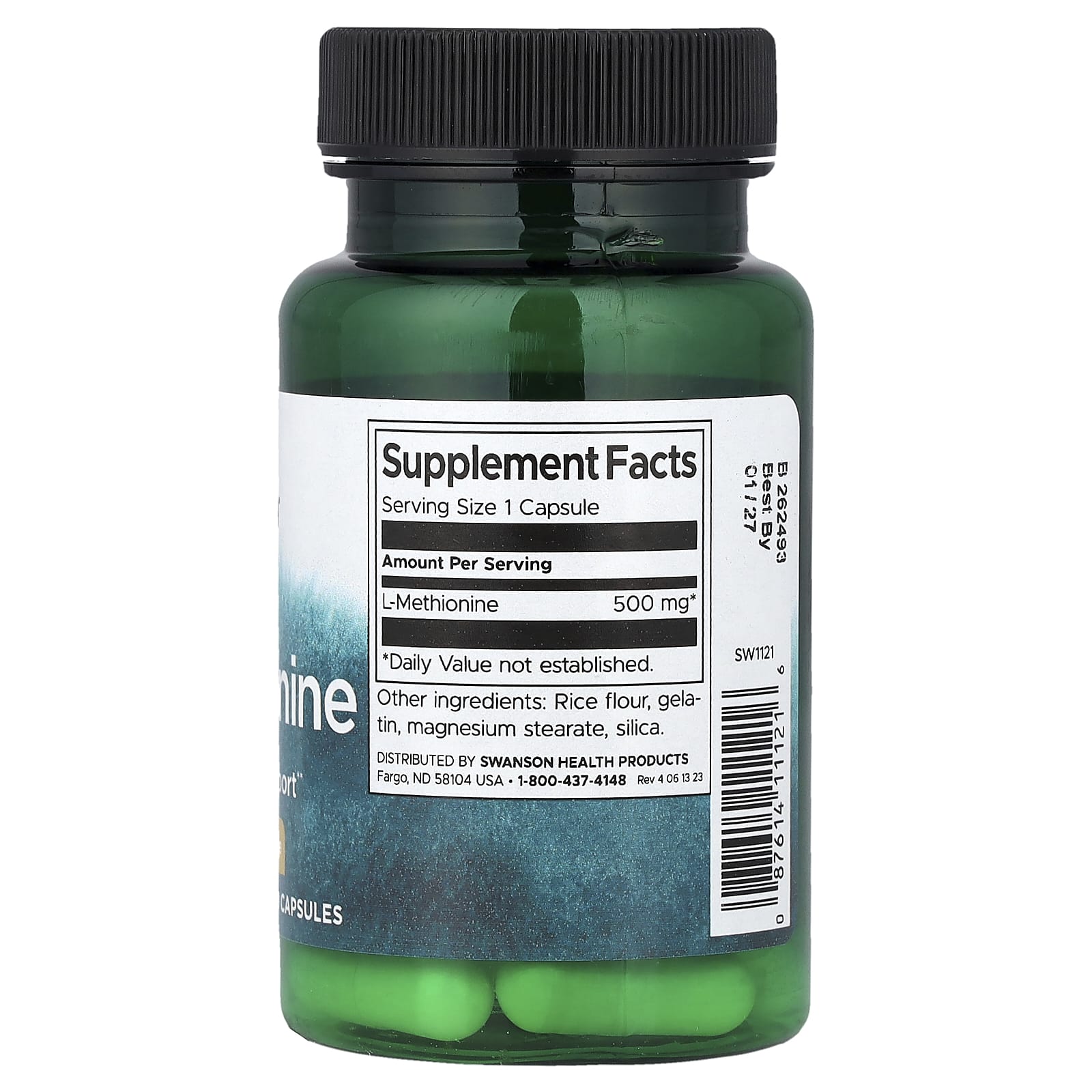 Swanson L-Methionine produktetikett detalj