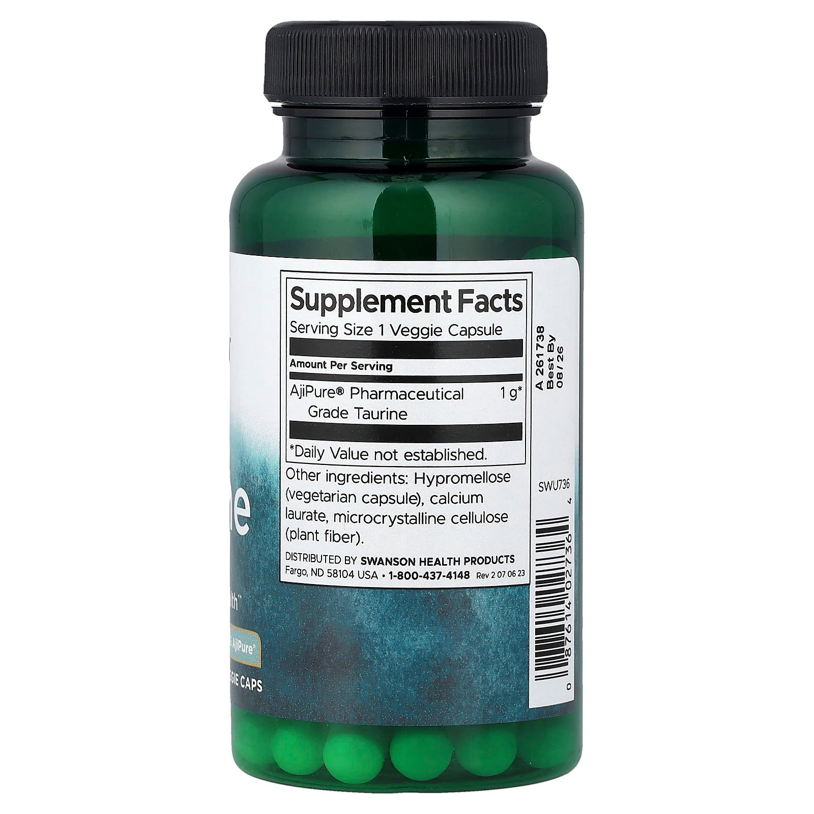 Swanson - Taurin, 500mg - 100 Kapsler