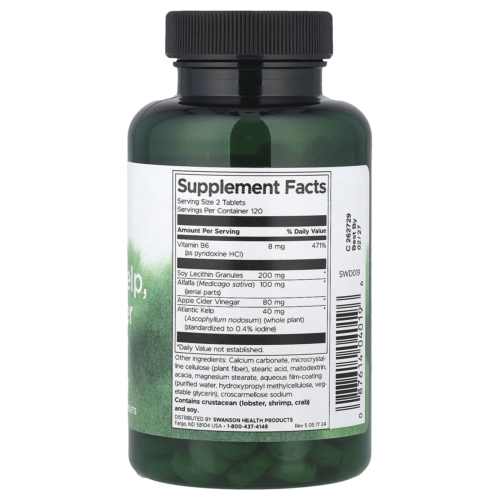 Swanson - Lesitiini, Merilevä, B6 ja Omenaviinietikka