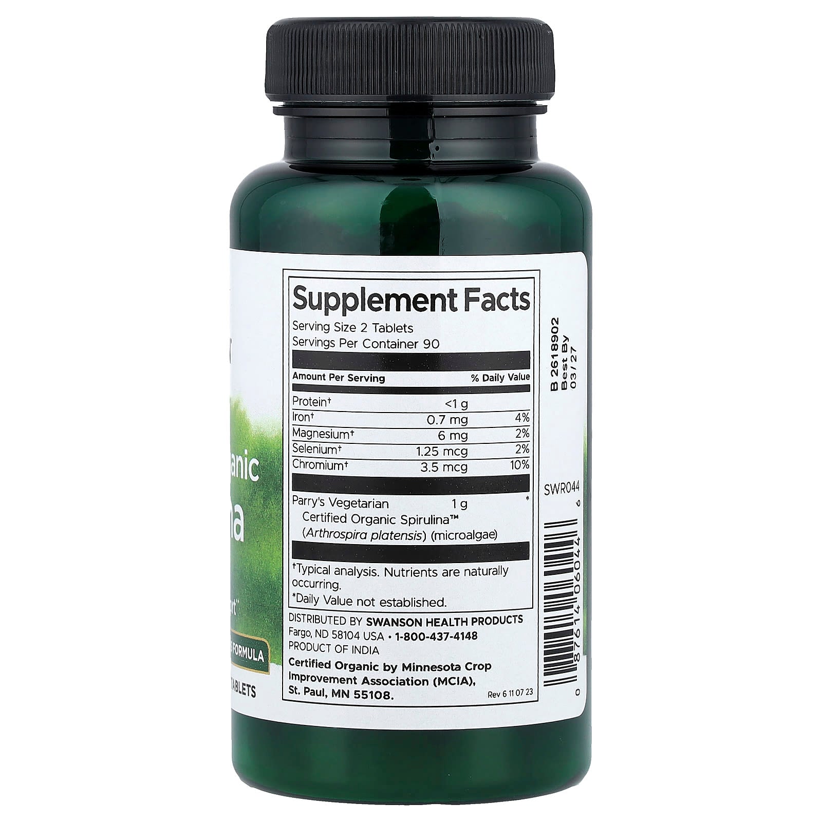 Swanson Spirulina produktöversikt