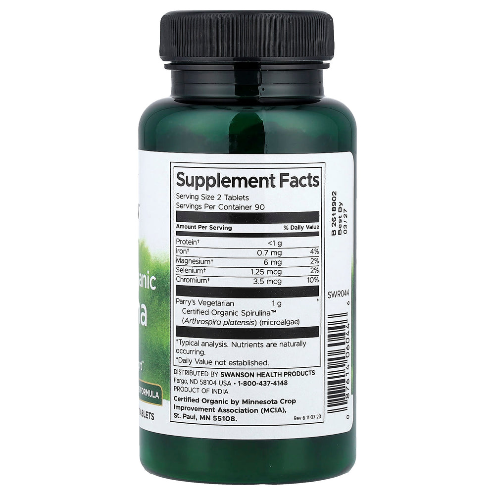 Swanson Spirulina produktöversikt