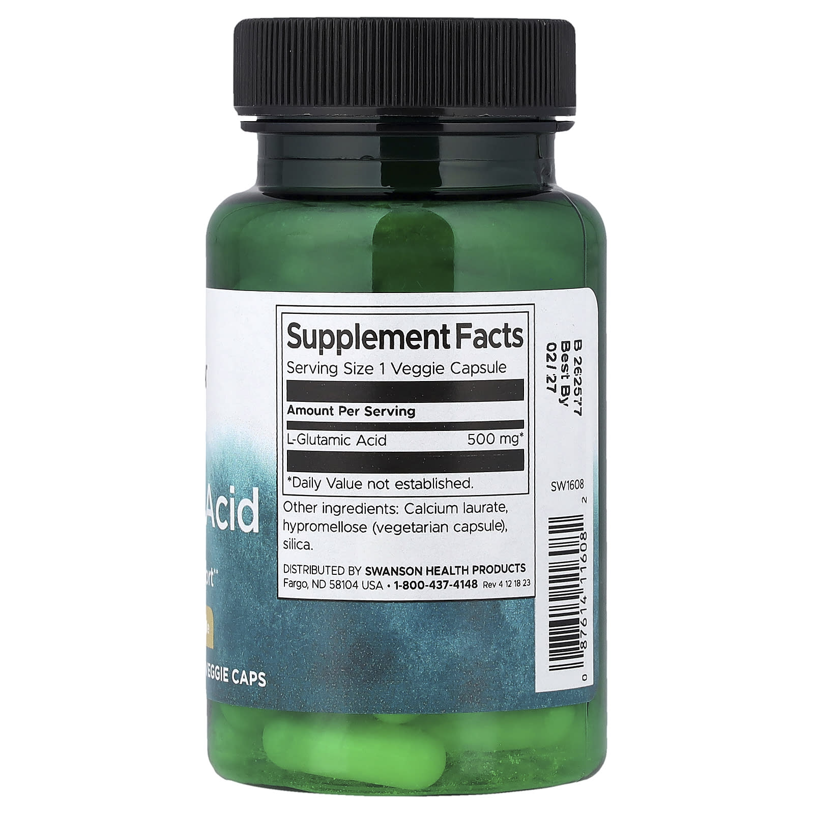 Glutaminsyra – 500 mg baksida näringsfakta