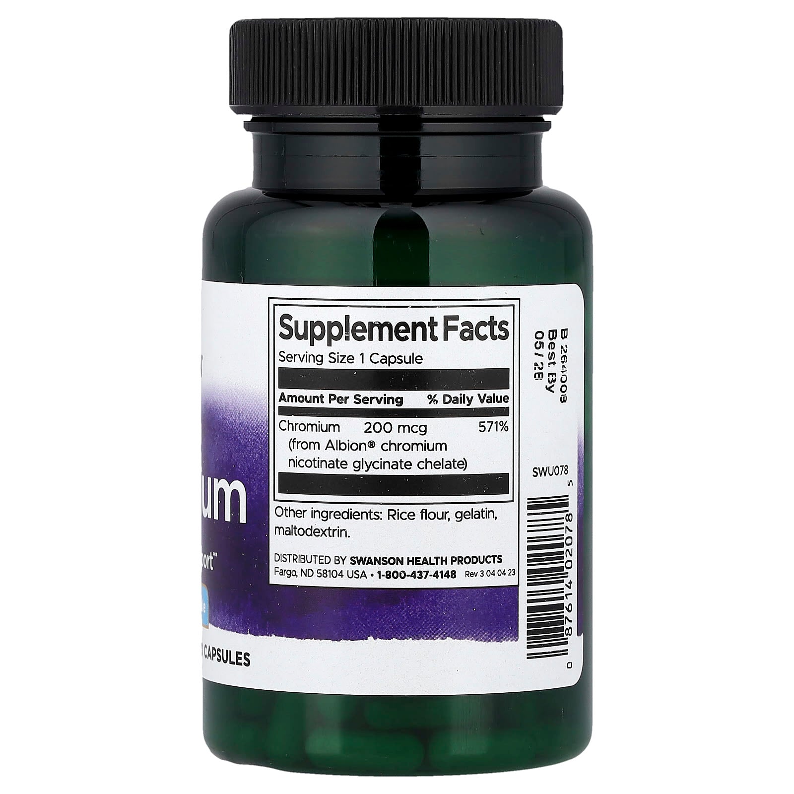 Swanson Albion Chelated Chromium näringsfakta och ingredienser