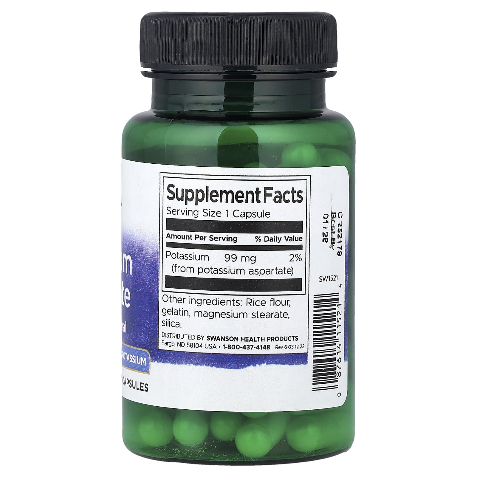 Swanson - Potassium Aspartate - 60 Caps