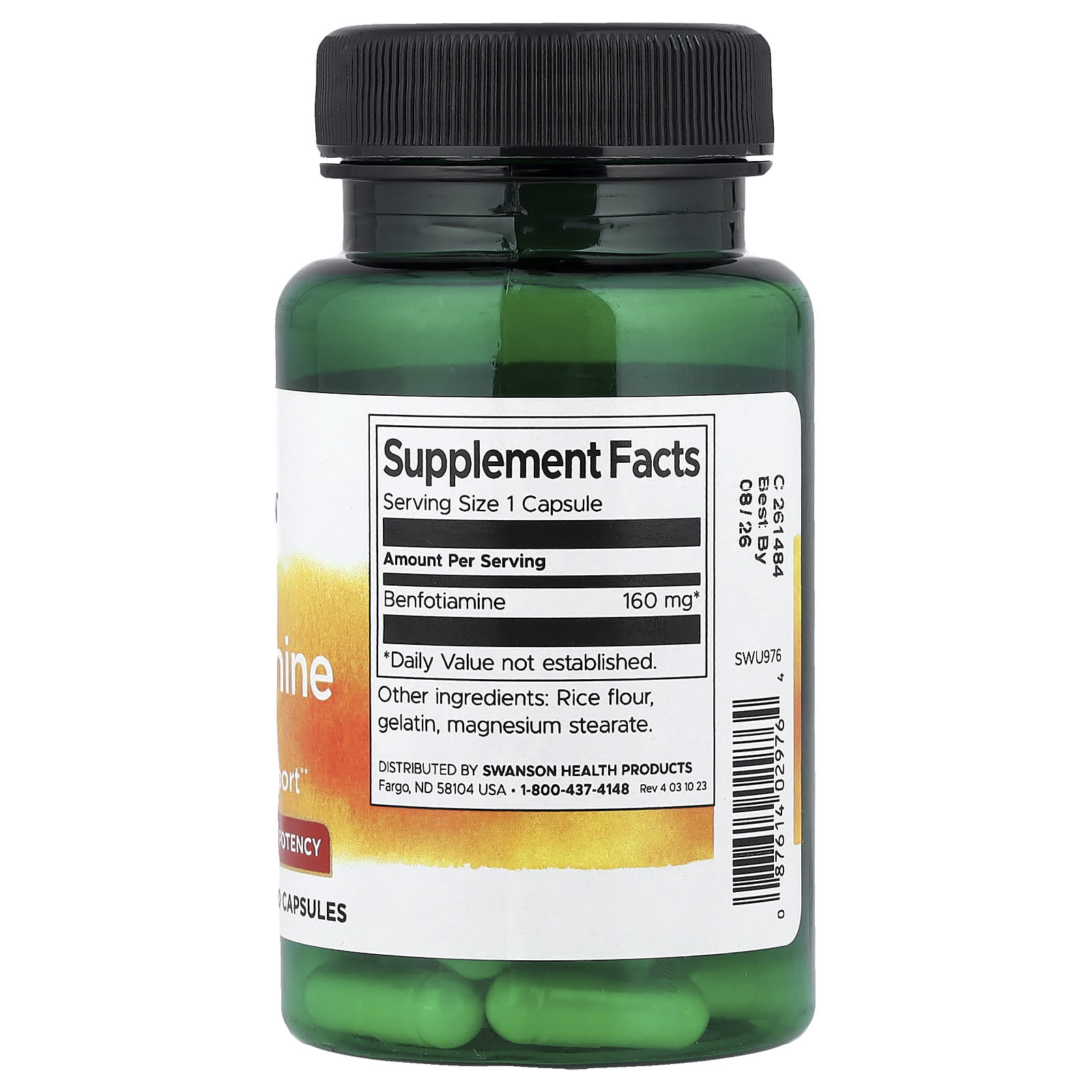 Swanson Benfotiamine baksida näringsfakta