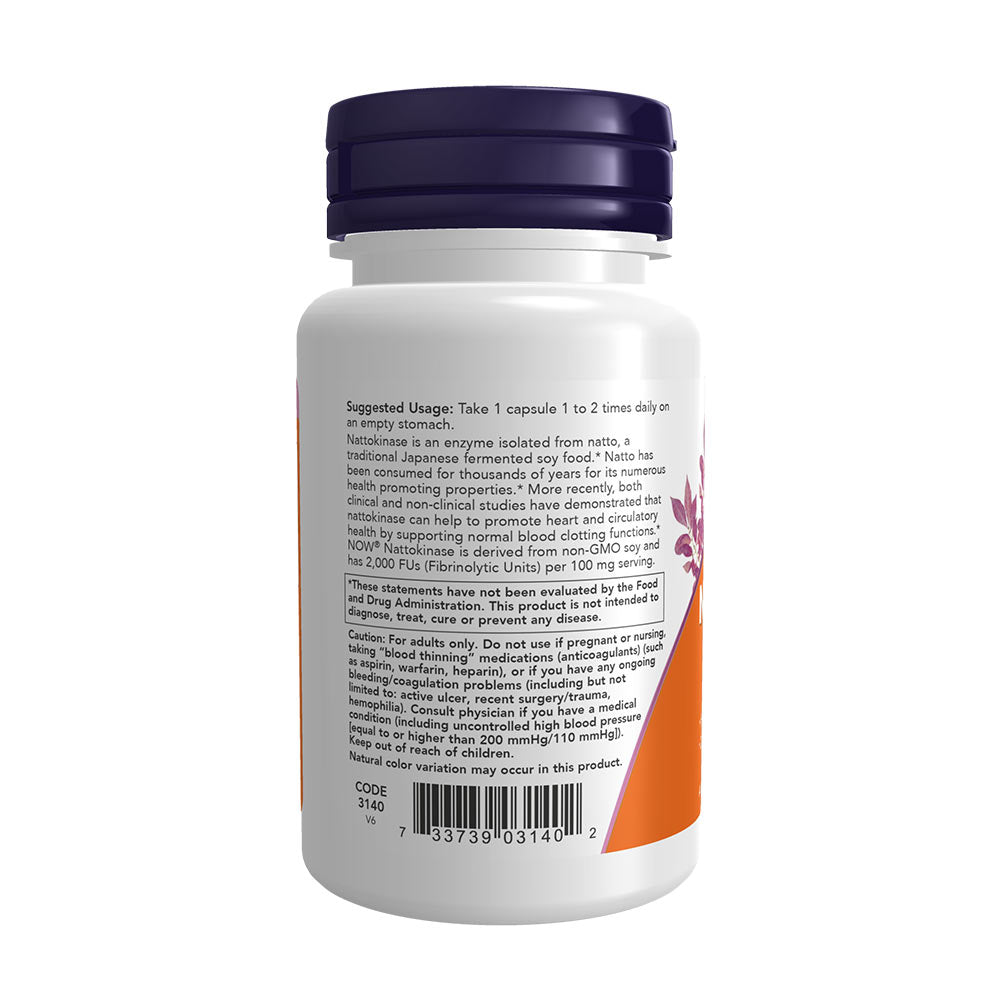 NOW Foods - Nattokiina, 100mg - 60 Vcaps