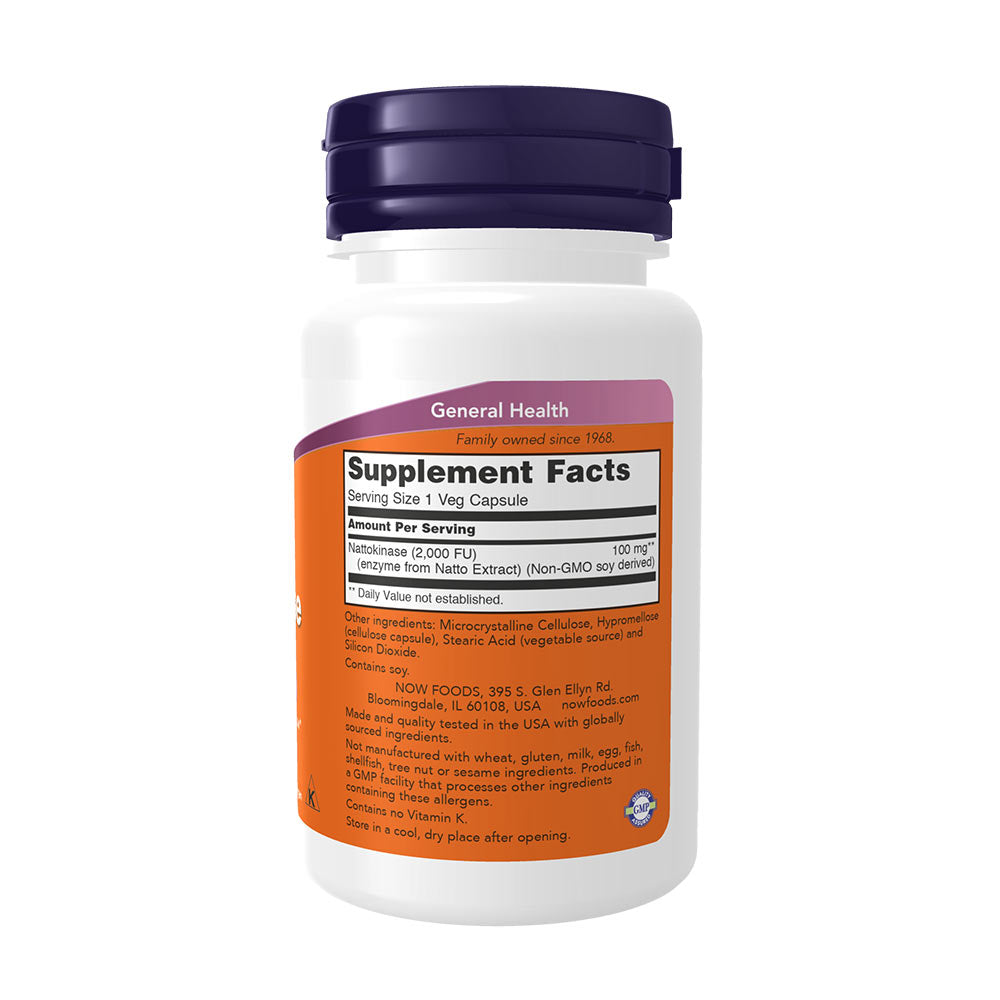 NOW Foods - Nattokiina, 100mg - 60 Vcaps