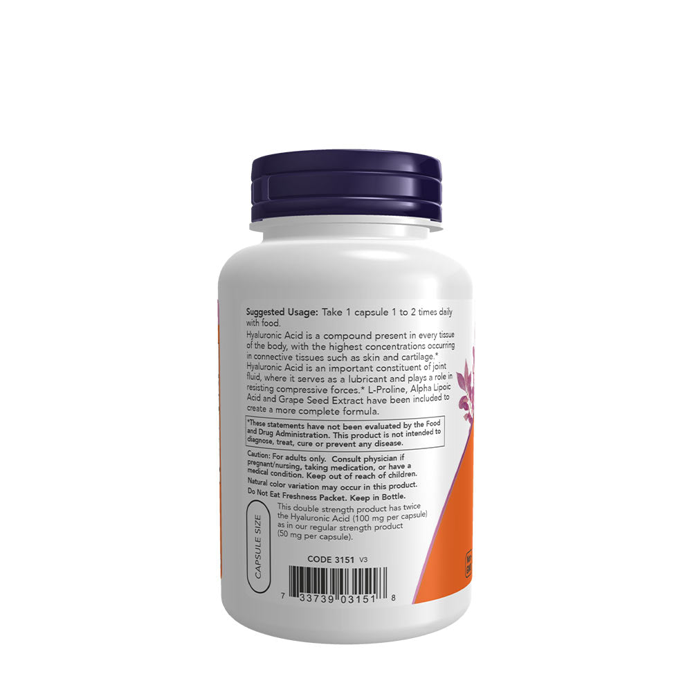 NOW Foods - Hyaluronihappo, 100mg Kaksoisvoima