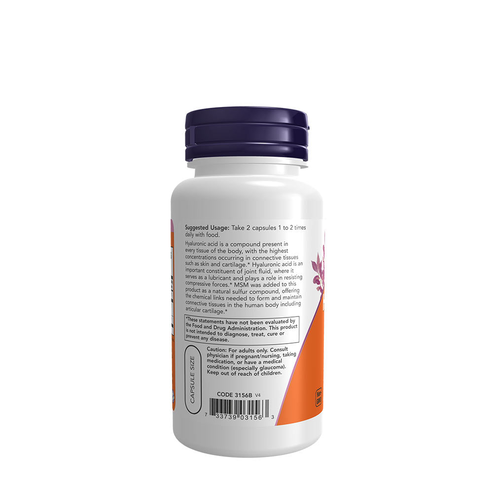 Hyaluronsyra med MSM produktbehållare detalj