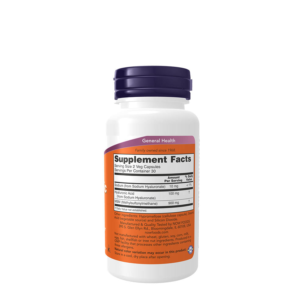 Hyaluronsyra med MSM ingredienser & etikett