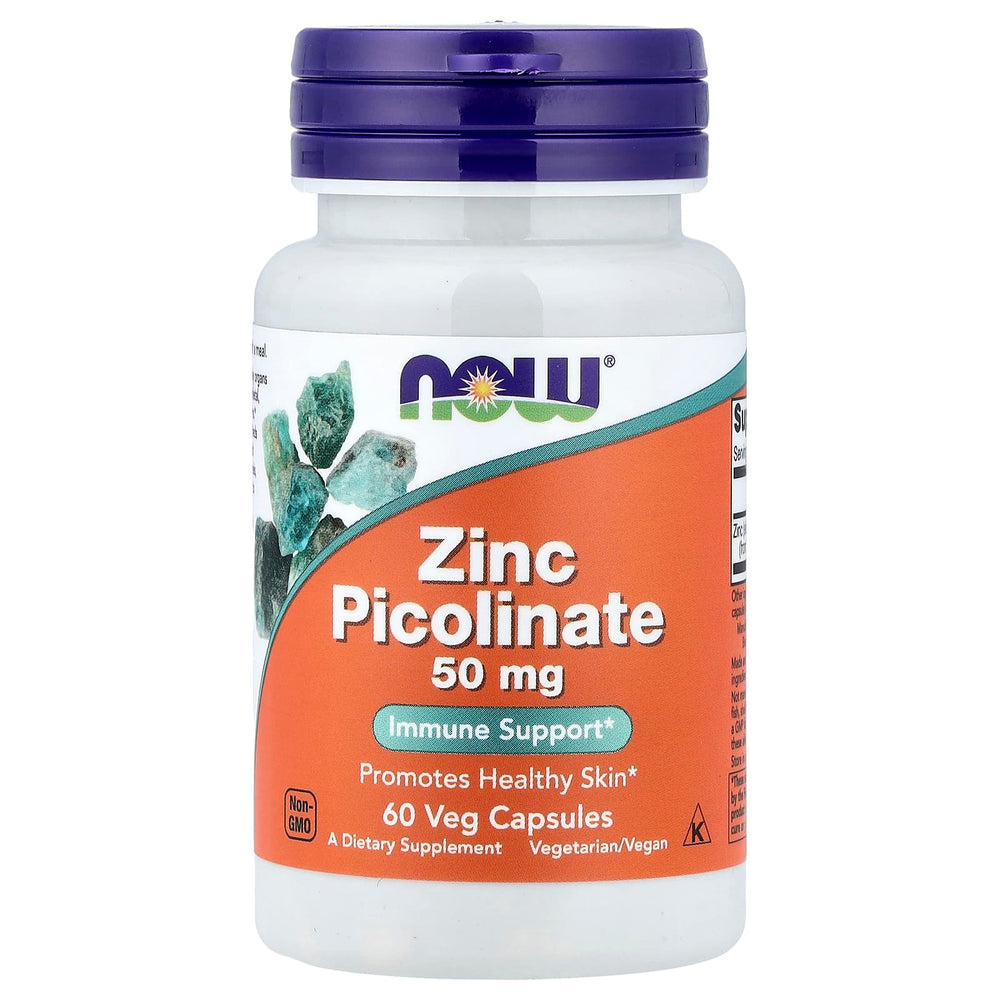 NOW Foods Zinc Picolinate 50mg baksida