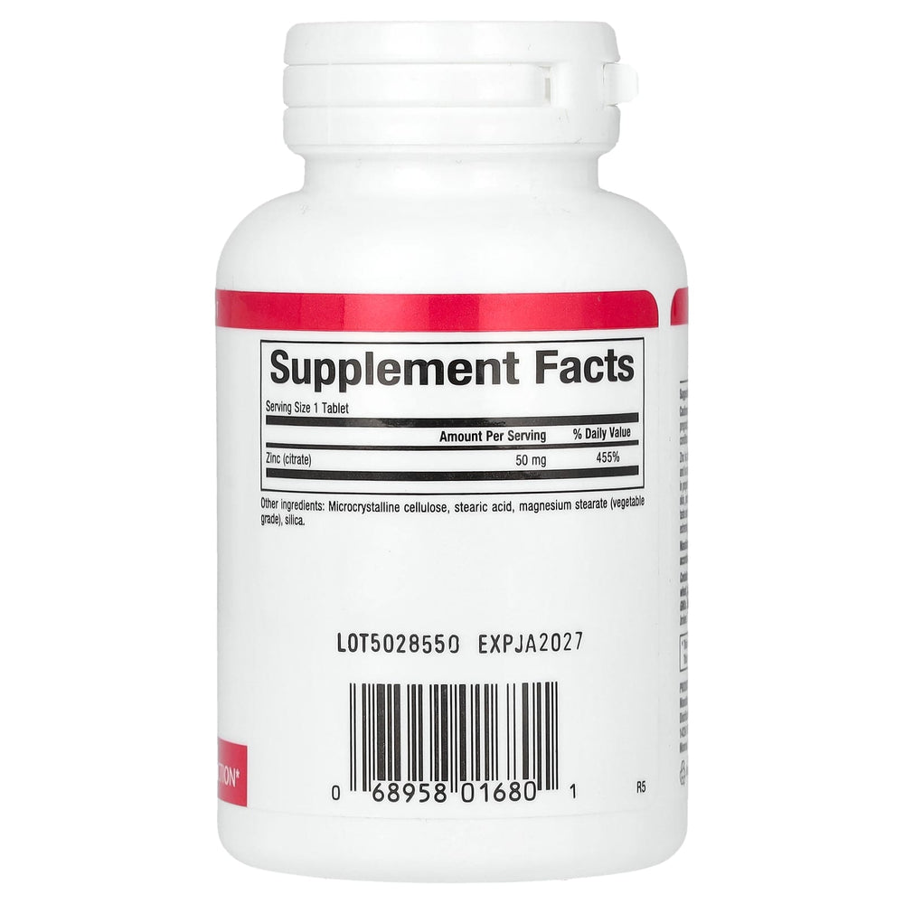 Natural Factors Zinc Citrate varningstext