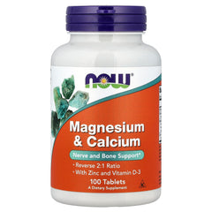 NOW Foods Magnesium & Calcium baksida näringsfakta
