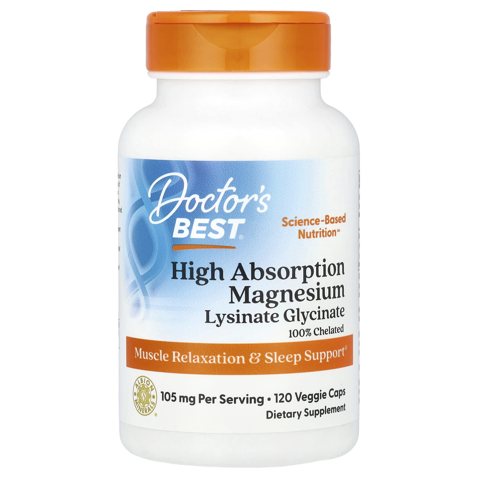 Doctor's Best High Absorption Magnesium baksida